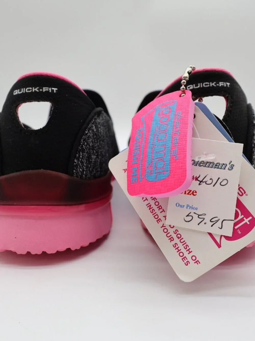 Skechers Go Flex Walk Womens 9.5 Black Pink Jersey Slip On Walking Shoes